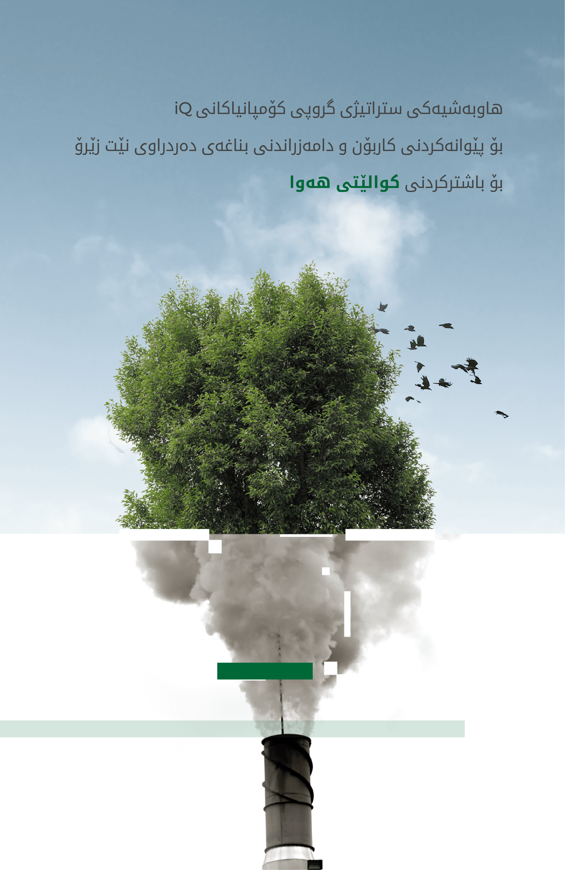 هاوبەشیەکی ستراتیژی گروپی کۆمپانیاکانی iQ بۆ پێوانەکردنی کاربۆن و دامەزراندنی بناغەی دەردراوی نێت زێرۆ بۆ باشترکردنی کوالێتی هەوا